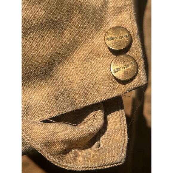 Carhartt Chore Coat Tan Mens Workwear Heavy Duty Canvas Blanket Lined Jacket - Picture 5 of 15